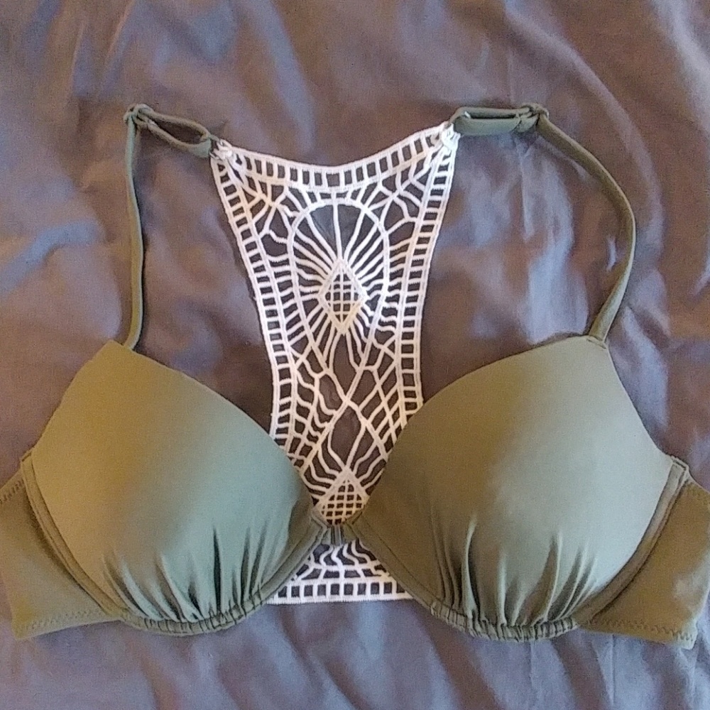 Olive green bikini top